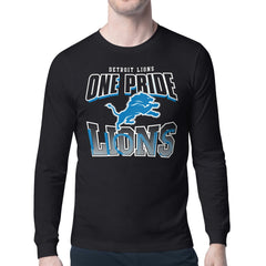 Starter Comic Style Slogan Long Sleeve T-Shirt - Detroit Lions
