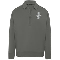 MLB Seattle Mariners Levelwear Women's Canmore Chenille Logo Quarter-Zip Top