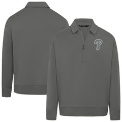 MLB Philadelphia Phillies Levelwear Women's Canmore Chenille Logo Quarter-Zip Top