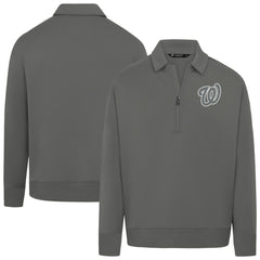 MLB Washington Nationals Levelwear Women's Canmore Chenille Logo Quarter-Zip Top