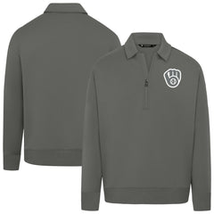 MLB Milwaukee Brewers Levelwear Women's Canmore Chenille Logo Quarter-Zip Top