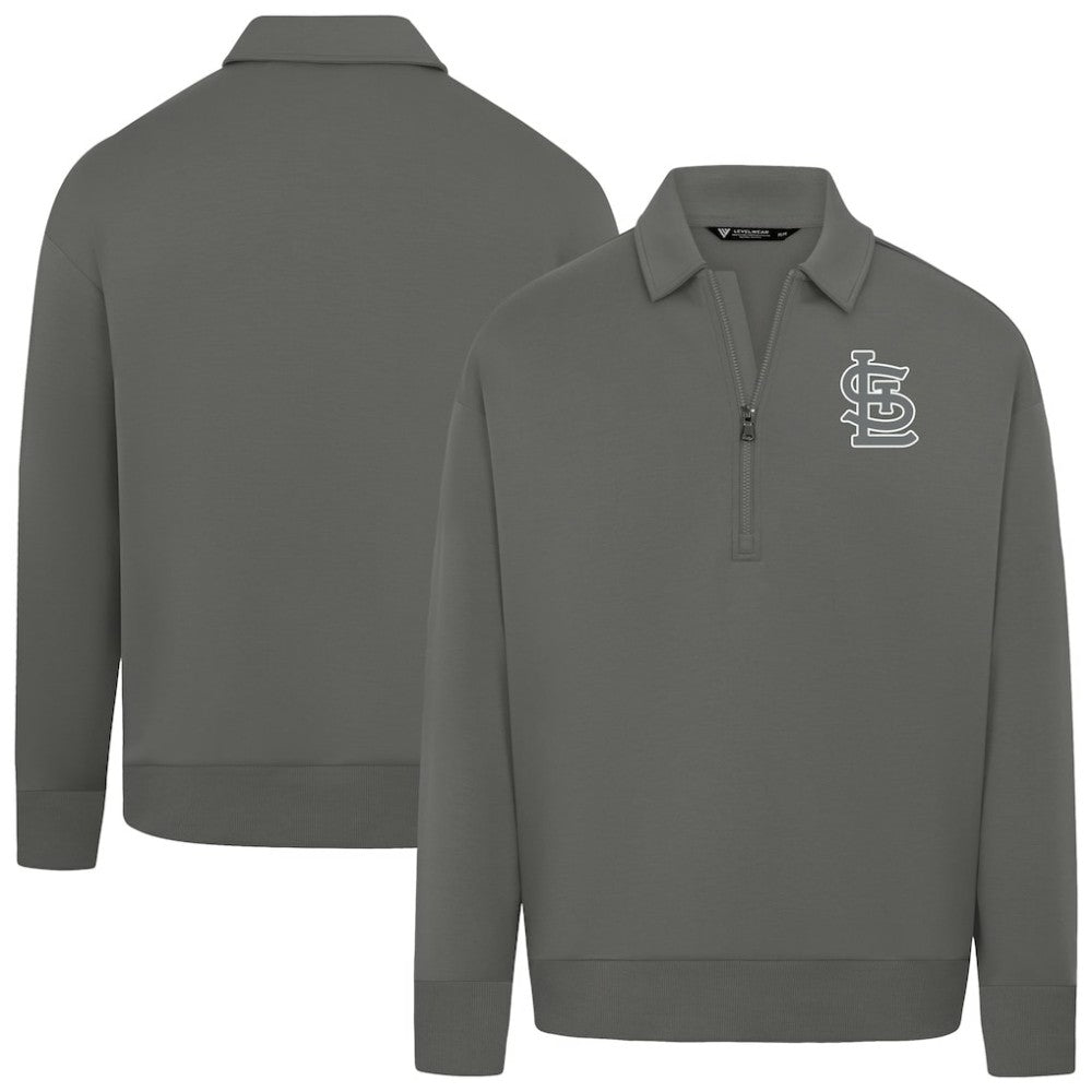 MLB St. Louis Cardinals Levelwear Women's Canmore Chenille Logo Quarter-Zip Top