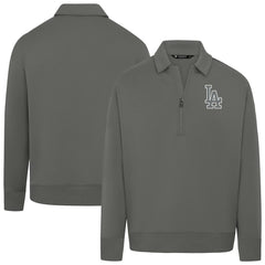 MLB Los Angeles Dodgers Levelwear Women's Canmore Chenille Logo Quarter-Zip Top