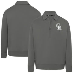 MLB Colorado Rockies Levelwear Women's Canmore Chenille Logo Quarter-Zip Top