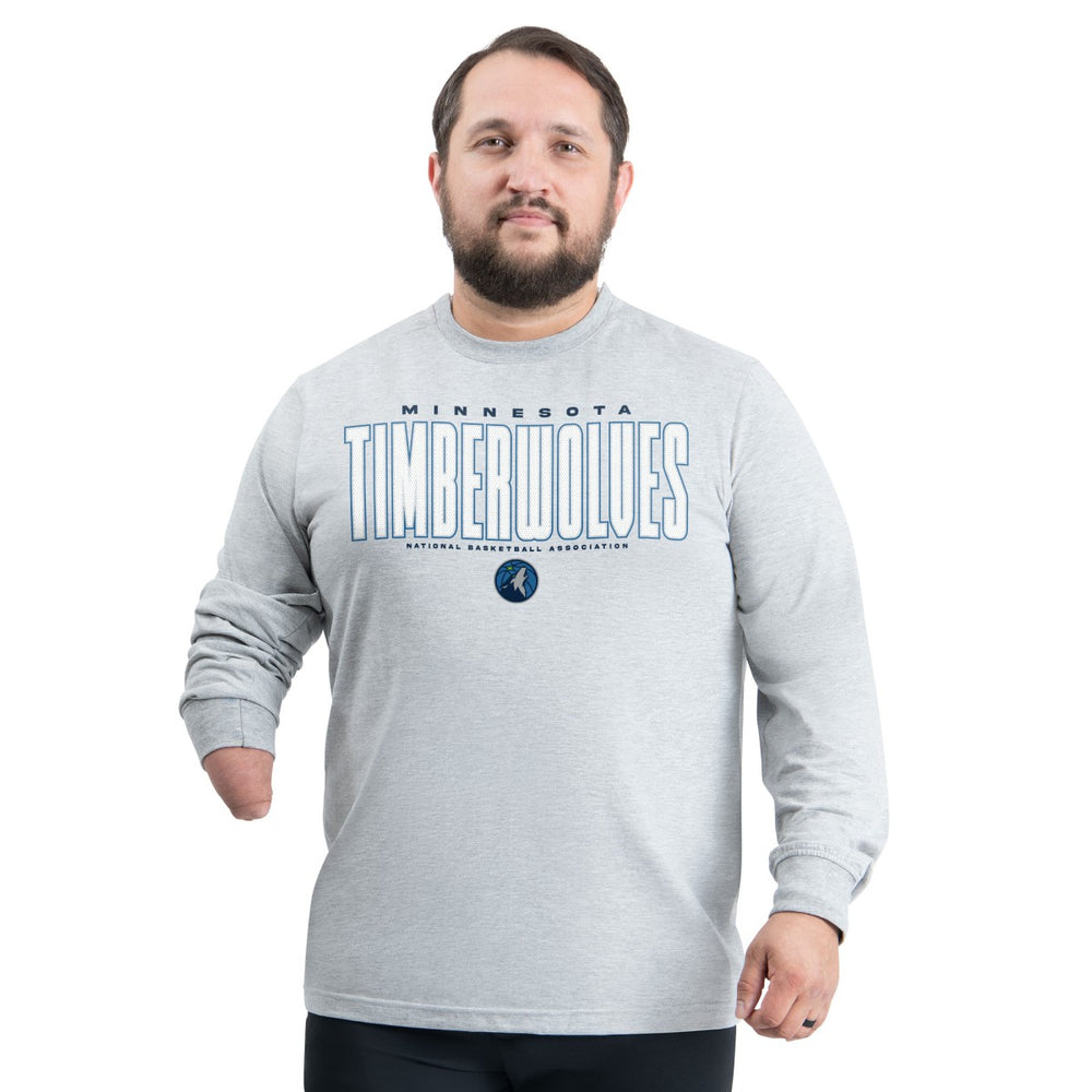 NBA Minnesota Timberwolves G-III Sports by Carl Banks Adaptive Printed Mesh Effect Long Sleeve T-Shirt