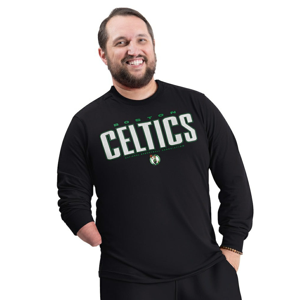 NBA Boston Celtics G-III Sports by Carl Banks Adaptive Printed Mesh Effect Long Sleeve T-Shirt