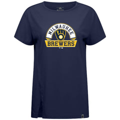 MLB Milwaukee Brewers Levelwear Women's Influx Banner Arch T-Shirt