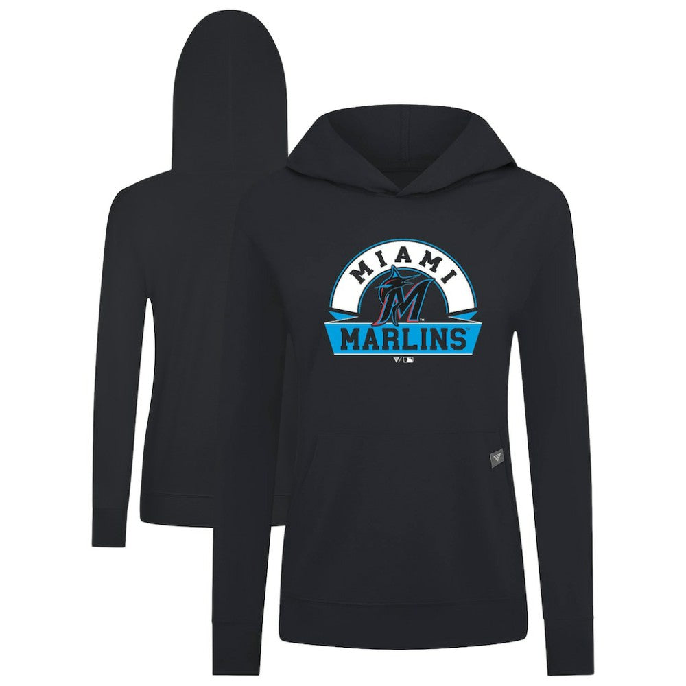 MLB Miami Marlins Levelwear Women's Relay Banner Arch Long Sleeve T-Shirt Hoodie