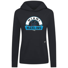 MLB Miami Marlins Levelwear Women's Relay Banner Arch Long Sleeve T-Shirt Hoodie