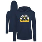 MLB Milwaukee Brewers Levelwear Women's Relay Banner Arch Long Sleeve T-Shirt Hoodie