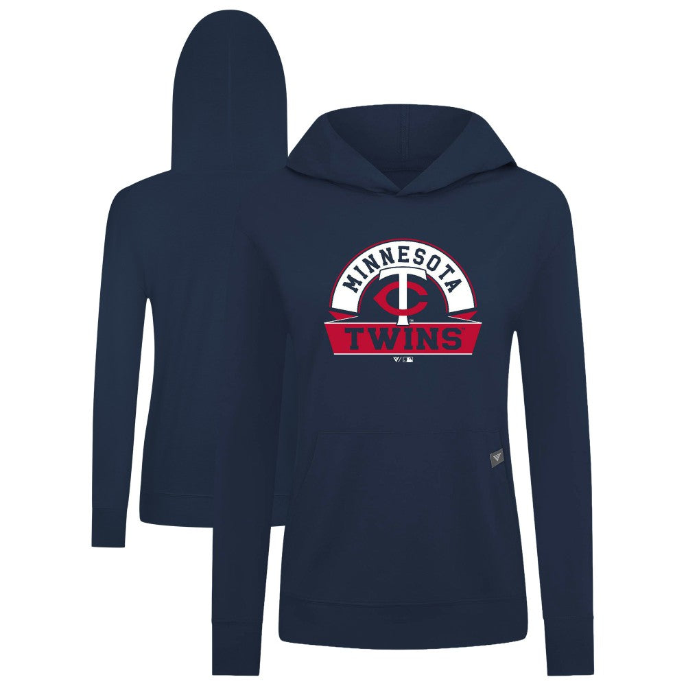 MLB Minnesota Twins Levelwear Women's Relay Banner Arch Long Sleeve T-Shirt Hoodie