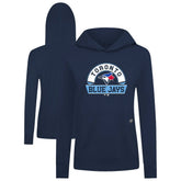 MLB Toronto Blue Jays Levelwear Women's Relay Banner Arch Long Sleeve T-Shirt Hoodie