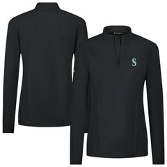 MLB Seattle Mariners Levelwear Women's Upright Insignia 2.0 Quarter-Zip Tri-Blend Top