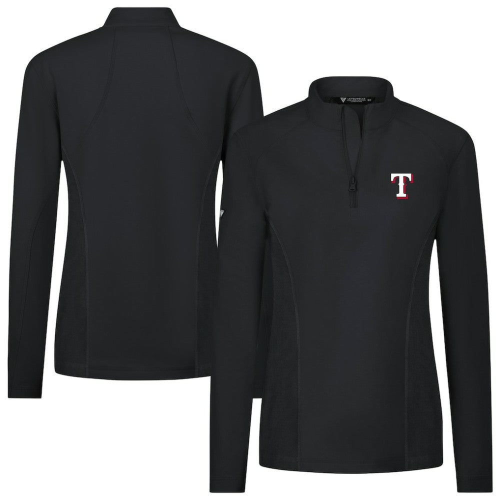 MLB Texas Rangers Levelwear Women's Upright Insignia 2.0 Quarter-Zip Tri-Blend Top