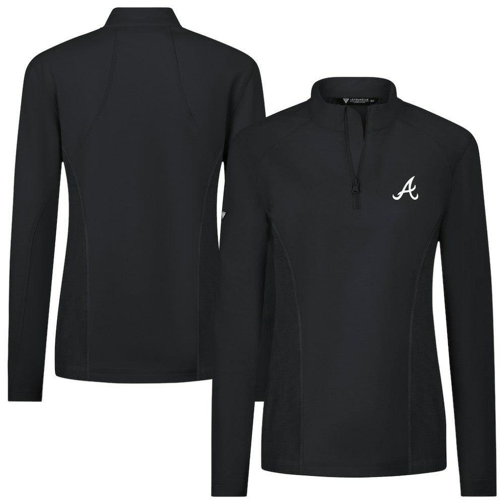 MLB Atlanta Braves Levelwear Women's Upright Insignia 2.0 Quarter-Zip Tri-Blend Top