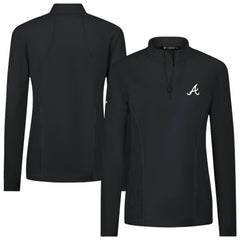 MLB Atlanta Braves Levelwear Women's Upright Insignia 2.0 Quarter-Zip Tri-Blend Top