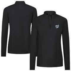 MLB Washington Nationals Levelwear Women's Upright Insignia 2.0 Quarter-Zip Tri-Blend Top