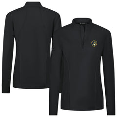 MLB Milwaukee Brewers Levelwear Women's Upright Insignia 2.0 Quarter-Zip Tri-Blend Top