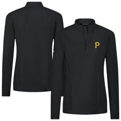 MLB Pittsburgh Pirates Levelwear Women's Upright Insignia 2.0 Quarter-Zip Tri-Blend Top