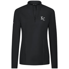 MLB Kansas City Royals Levelwear Women's Upright Insignia 2.0 Quarter-Zip Tri-Blend Top