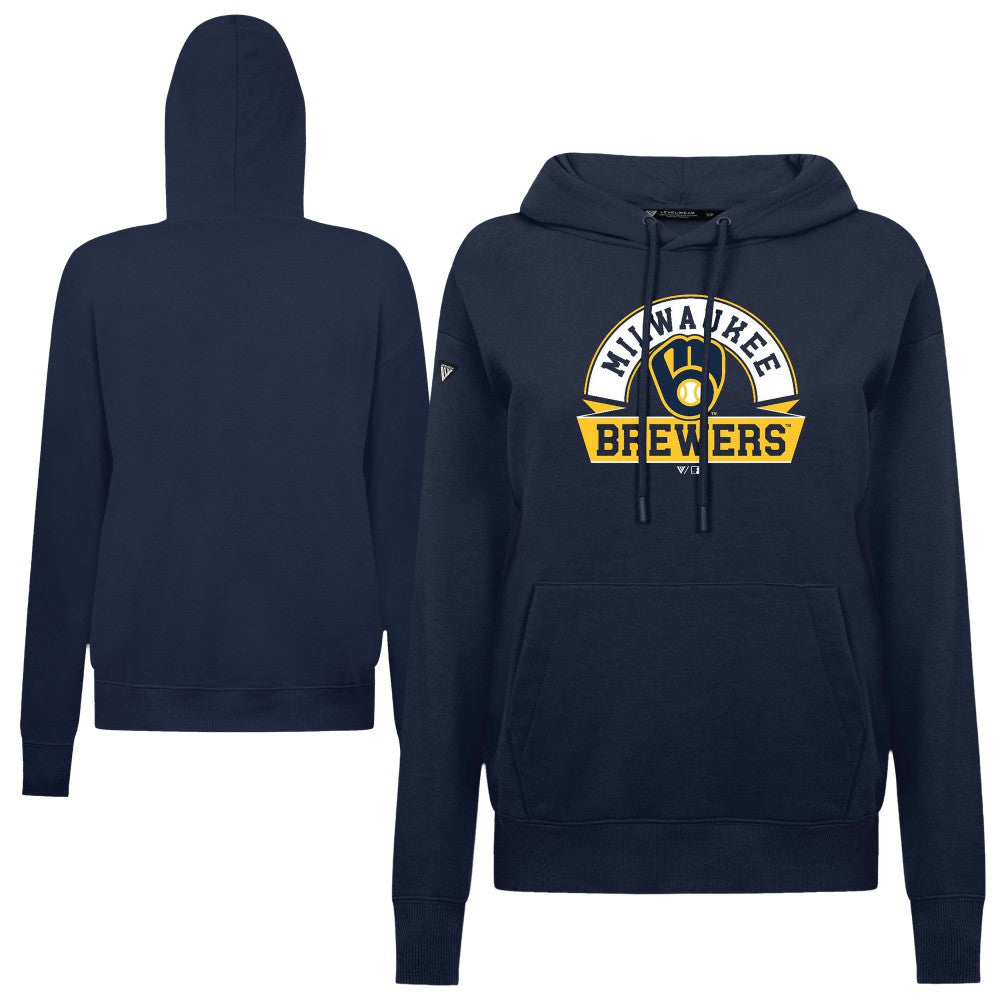 MLB Milwaukee Brewers Levelwear Women's Adorn Banner Arch Hoodie