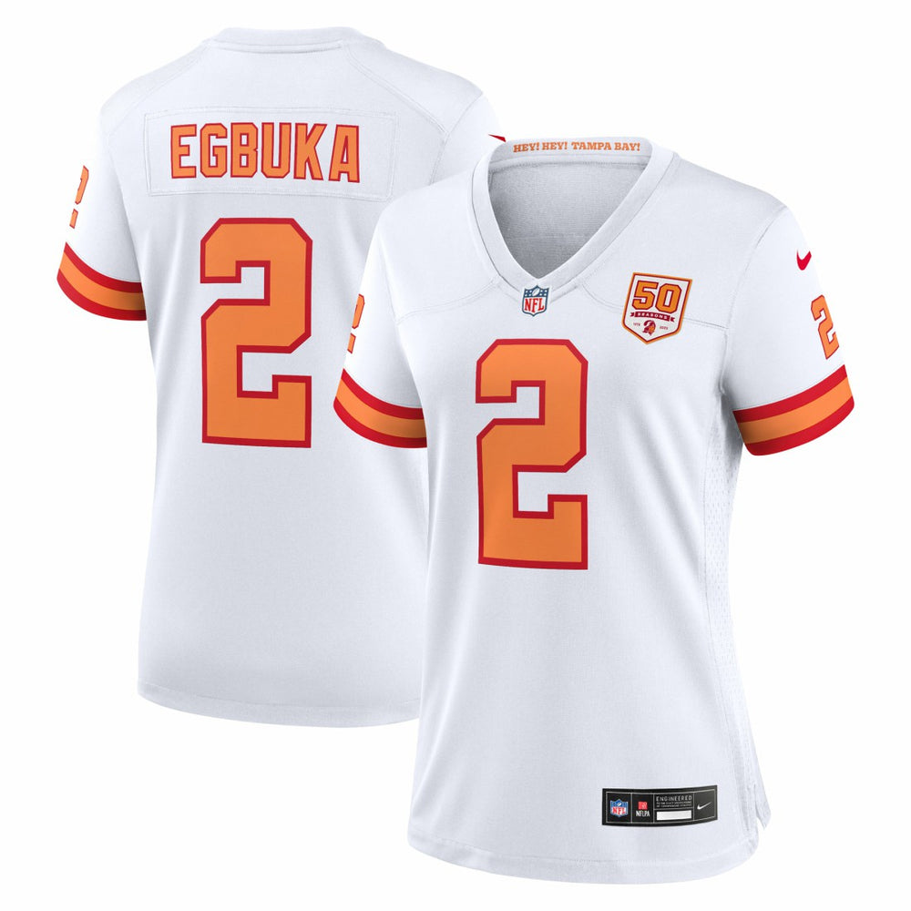 Emeka Egbuka '76 Women's Alternate 50th Season Game Jersey - Tampa Bay Buccaneers