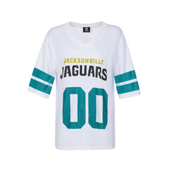 Cuce Women's Rhinestone V-Neck Tunic - Jacksonville Jaguars
