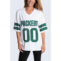 Cuce Women's Rhinestone V-Neck Tunic - Green Bay Packers