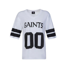 Cuce Women's Rhinestone V-Neck Tunic - New Orleans Saints