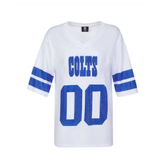 Cuce Women's Rhinestone V-Neck Tunic - Indianapolis Colts