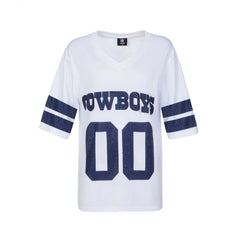 Cuce Women's Rhinestone V-Neck Tunic - Dallas Cowboys