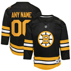 NHL Black Boston Bruins Youth Home Custom Replica Jersey