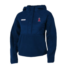 MLB Los Angeles Angels Columbia Women's Cloud Point Hooded Fleece Half-Snap Pullover Jacket