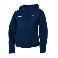 MLB Minnesota Twins Columbia Women's Cloud Point Hooded Fleece Half-Snap Pullover Jacket