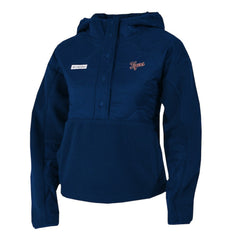 MLB Detroit Tigers Columbia Women's Cloud Point Hooded Fleece Half-Snap Pullover Jacket
