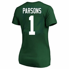 Micah Parsons Women's Plus Size Name & Number V-Neck T-Shirt - Green Bay Packers