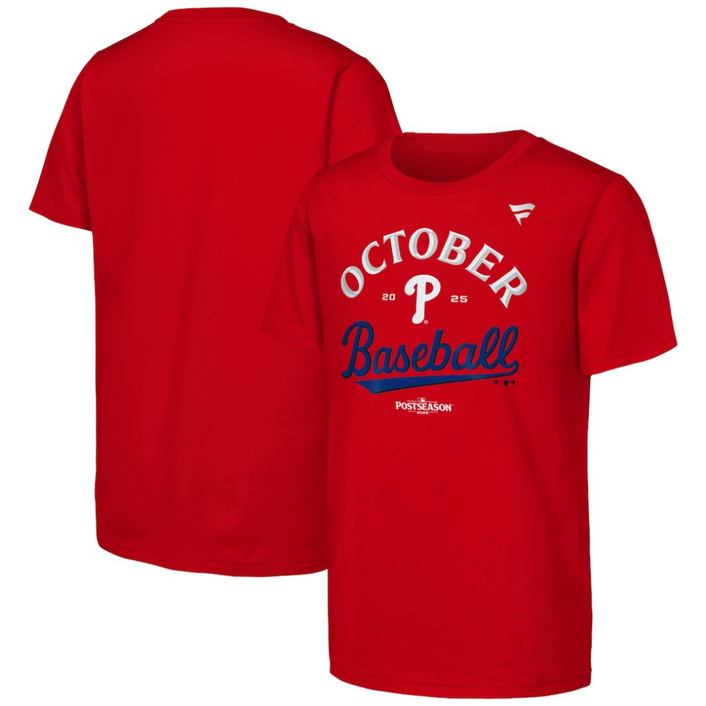 MLB Philadelphia Phillies Fanatics Youth 2025 MLB Postseason Locker Room T-Shirt