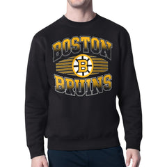 NHL Black Boston Bruins Starter Team Grit Graphic Fleece Pullover Sweatshirt