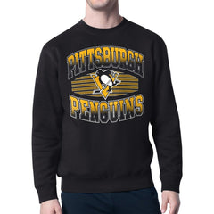 NHL Black Pittsburgh Penguins Starter Team Grit Graphic Fleece Pullover Sweatshirt