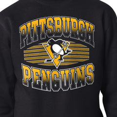NHL Black Pittsburgh Penguins Starter Team Grit Graphic Fleece Pullover Sweatshirt