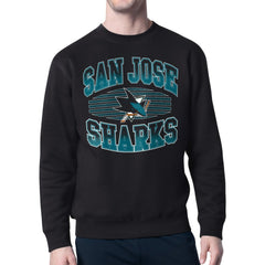 NHL Black San Jose Sharks Starter Team Grit Graphic Fleece Pullover Sweatshirt