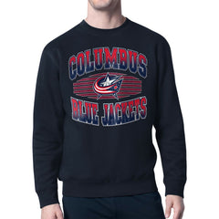 NHL Navy Columbus Blue Jackets Starter Team Grit Graphic Fleece Pullover Sweatshirt