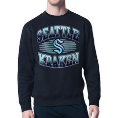 NHL Deep Sea Blue Seattle Kraken Starter Team Grit Graphic Fleece Pullover Sweatshirt