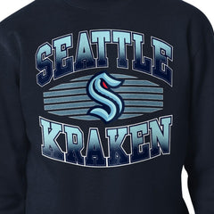 NHL Deep Sea Blue Seattle Kraken Starter Team Grit Graphic Fleece Pullover Sweatshirt