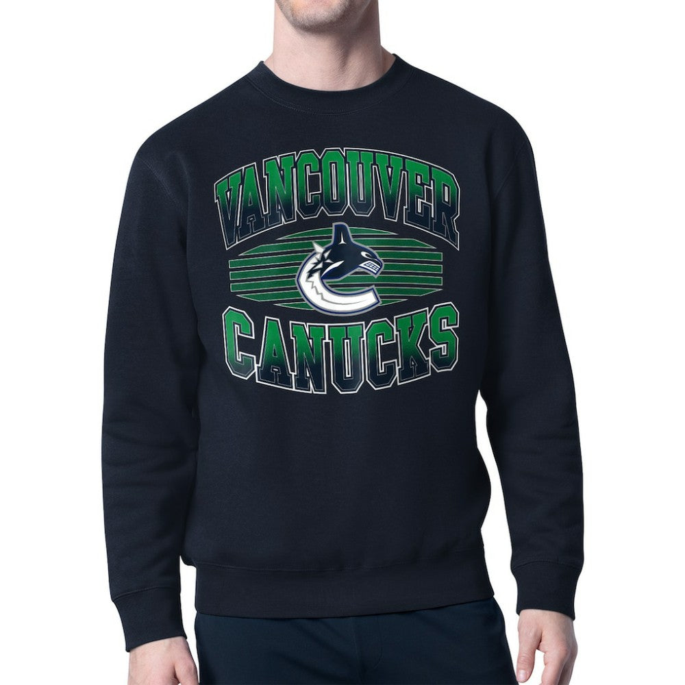 NHL Navy Vancouver Canucks Starter Team Grit Graphic Fleece Pullover Sweatshirt