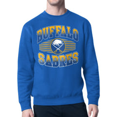 NHL Royal Buffalo Sabres Starter Team Grit Graphic Fleece Pullover Sweatshirt