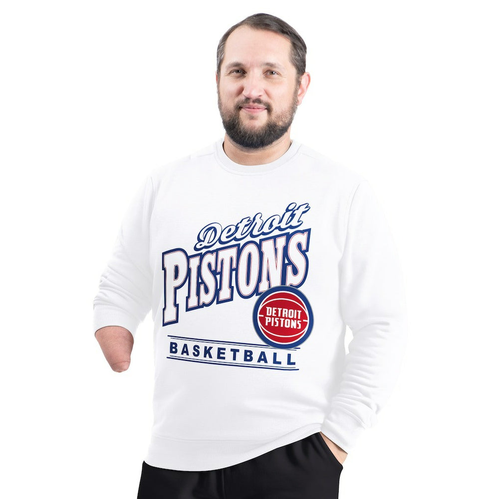 NBA Detroit Pistons G-III Sports by Carl Banks Adaptive Headliner Fleece Crewneck Sweatshirt sale