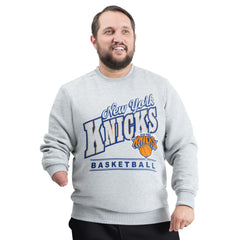 NBA New York Knicks G-III Sports by Carl Banks Adaptive Headliner Fleece Crewneck Sweatshirt