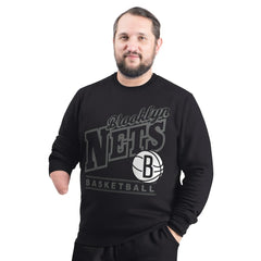 NBA Brooklyn Nets G-III Sports by Carl Banks Adaptive Headliner Fleece Crewneck Sweatshirt