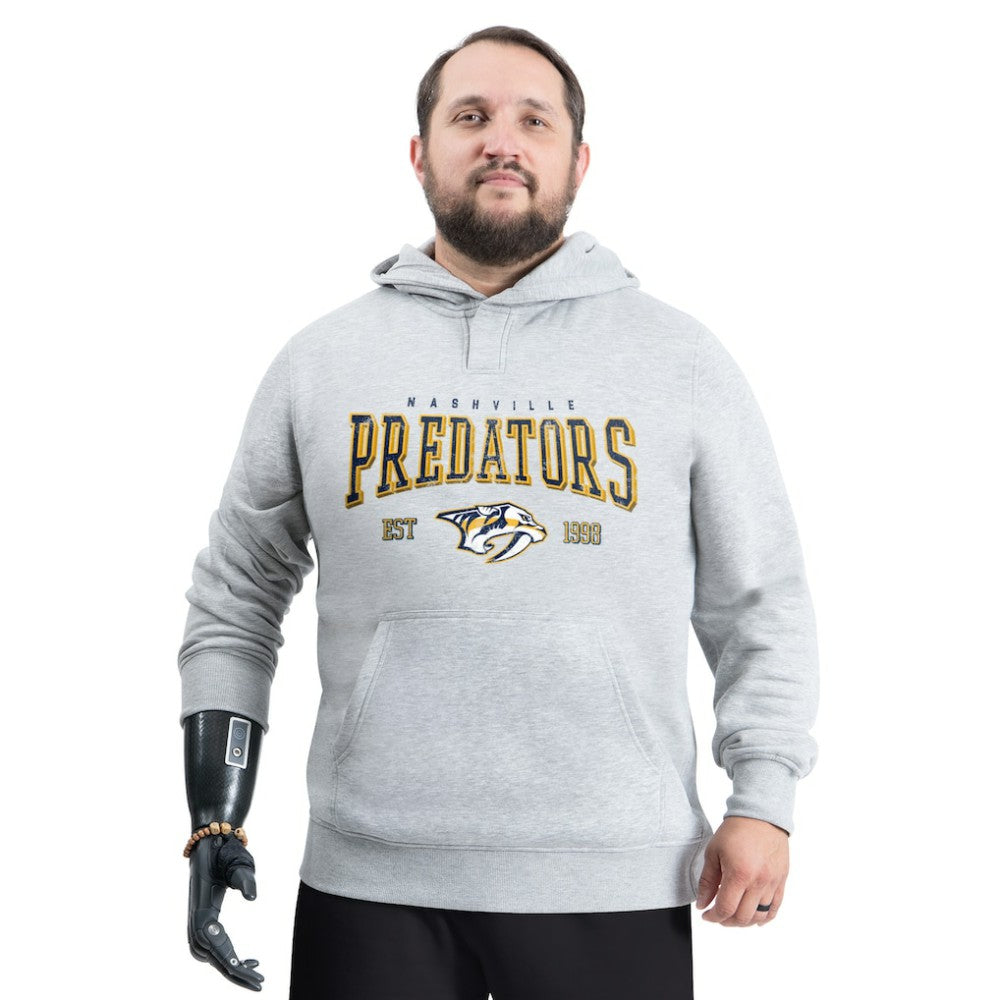 NHL Gray Nashville Predators G-III Sports by Carl Banks Adaptive Classic Team Spirit Fleece Hoodie